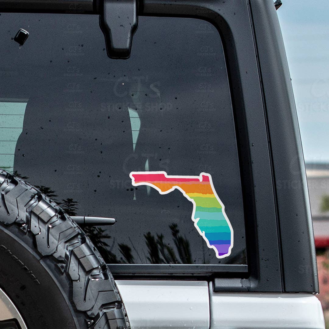 Florida Rainbow State Vinyl Sticker