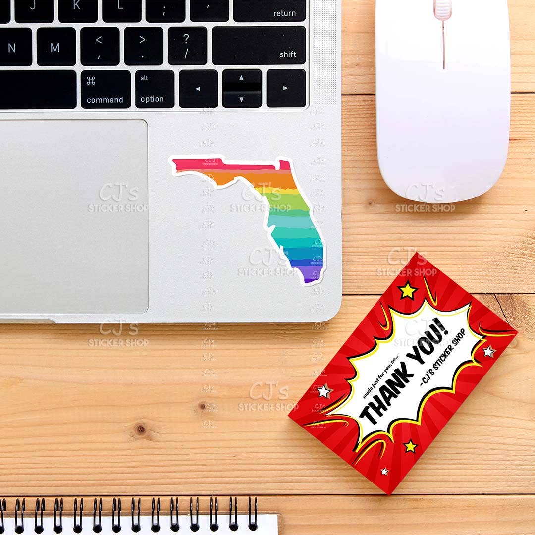 Florida Rainbow State Vinyl Sticker