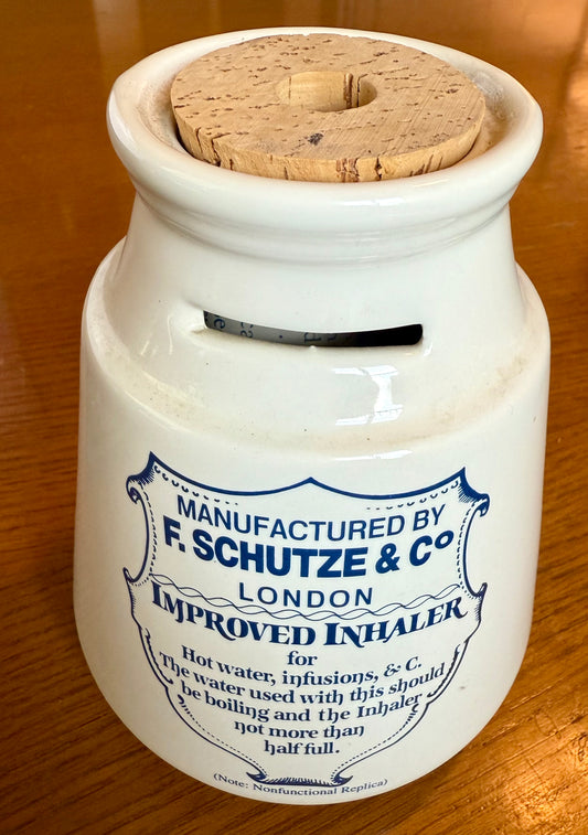 Vintage F. Schutze & Co Improved Inhaler Ceramic replica