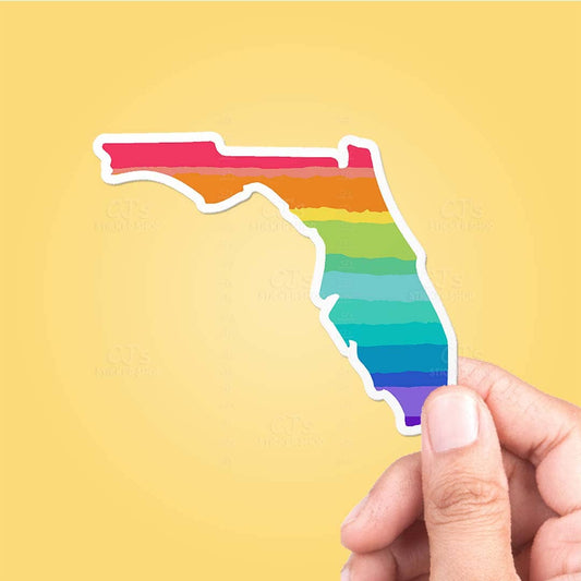 Florida Rainbow State Vinyl Sticker