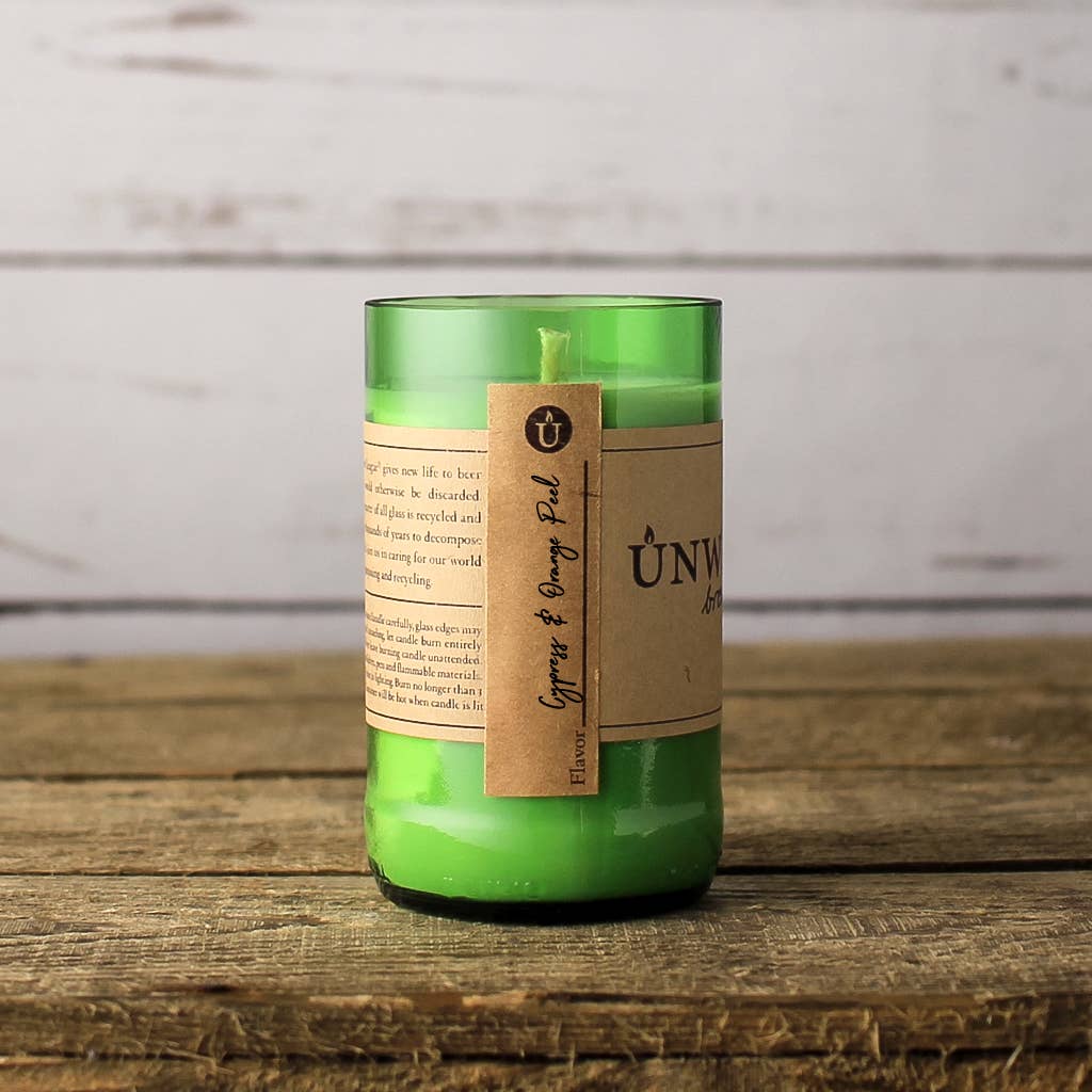Cypress/ Orange Peel Brew League - Beer Bottle Candle