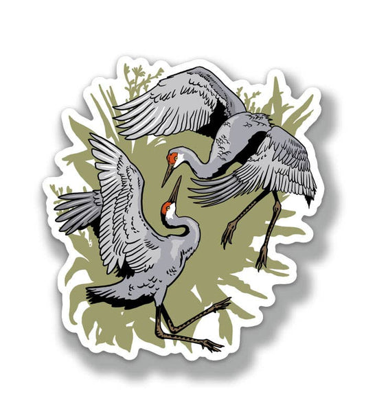 Dancing Cranes Sticker