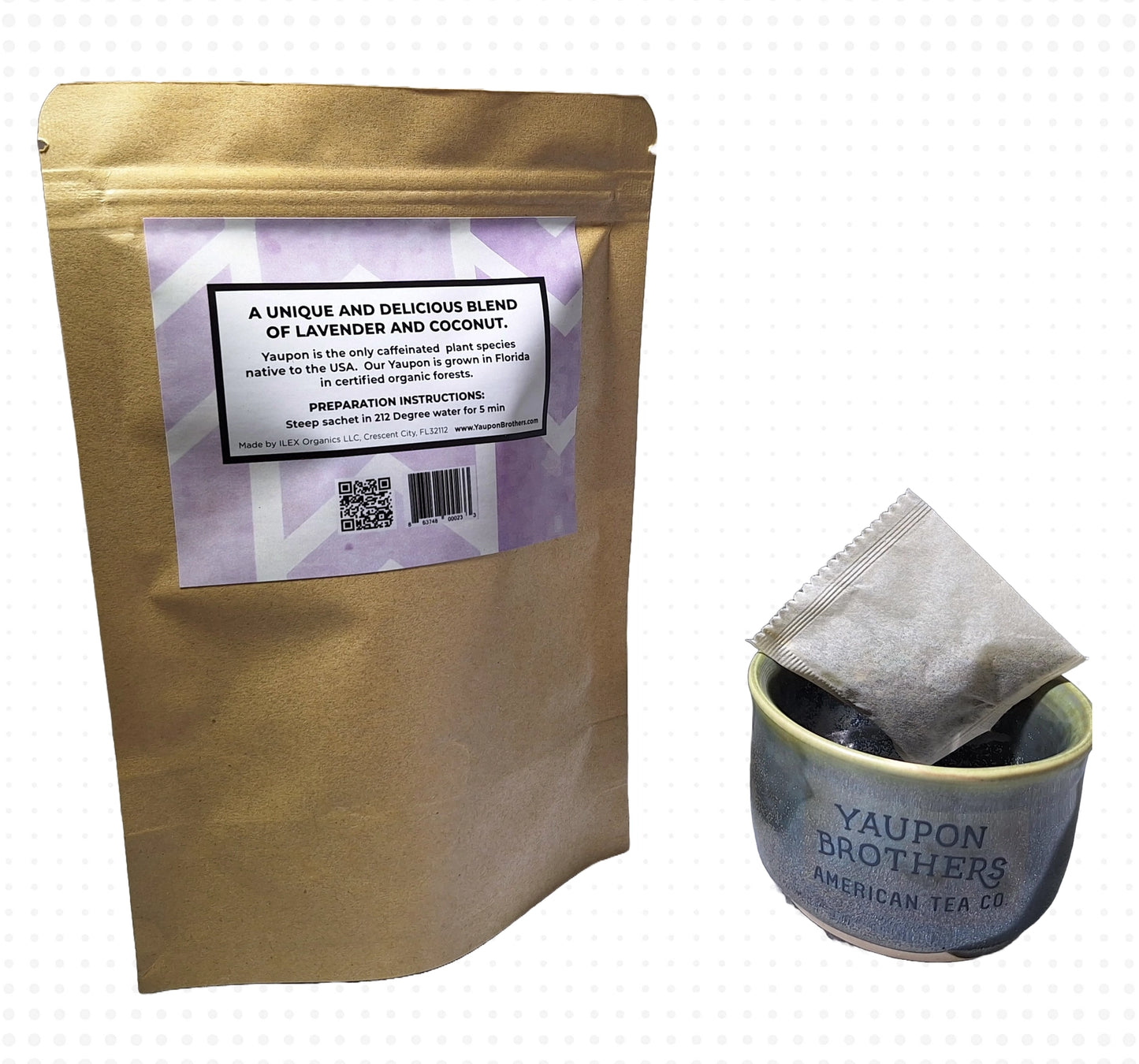 Lavender Coconut Yaupon Holly Tea Zip Packet