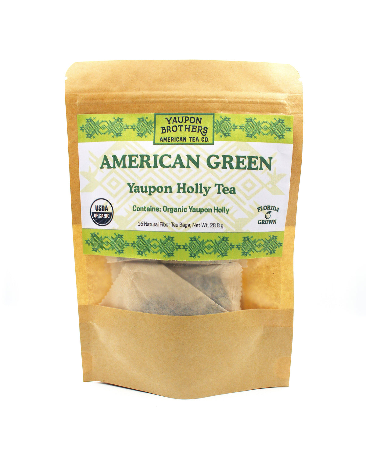 American Green Yaupon Holly Tea  Zip Packet