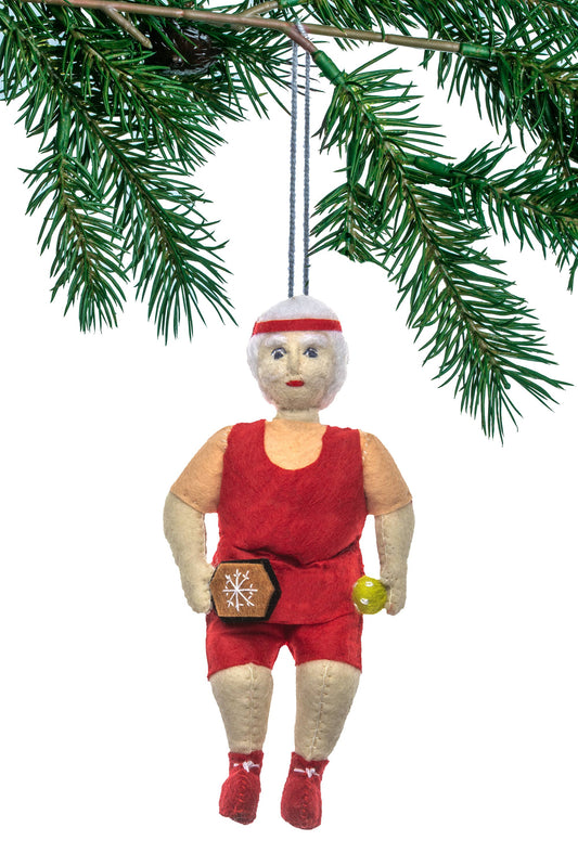 Pickleball Mrs. Clause Ornament