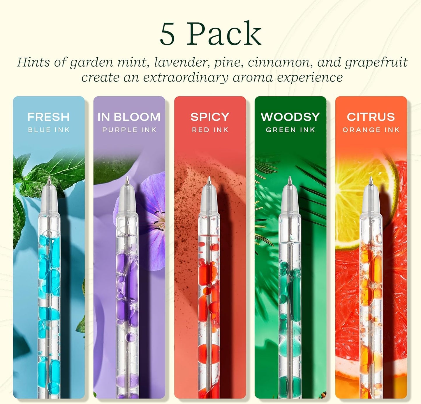 Lifelines Scented Lava Gel Pen Set, 5-Pack (Multi-Color)