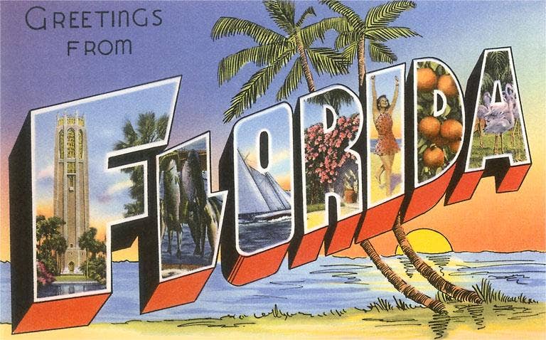 Postcard FL-1214 Greetings from Florida