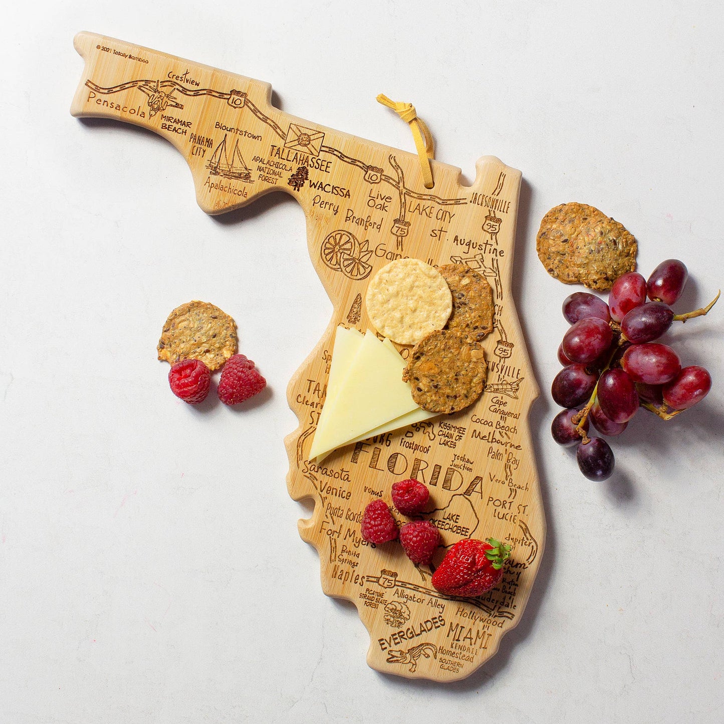 Destination Florida State-Shaped Serving & Cutting Board