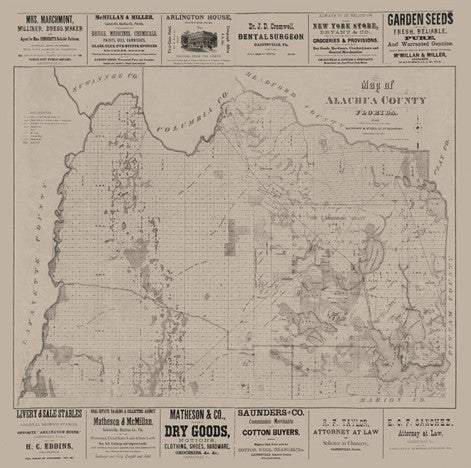 Alachua County Map 1824 (unframed)