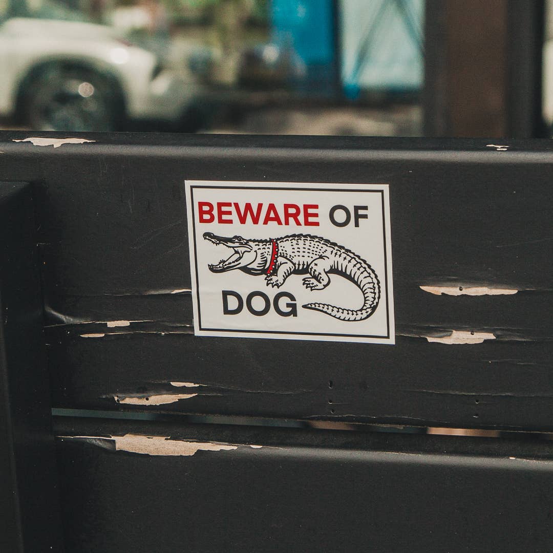 Beware of Dog (gator) Sticker