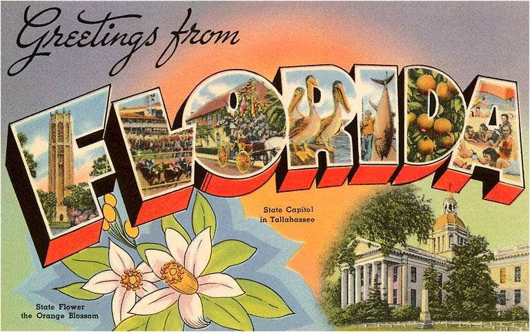 Postcard FL-77 Greetings from Florida