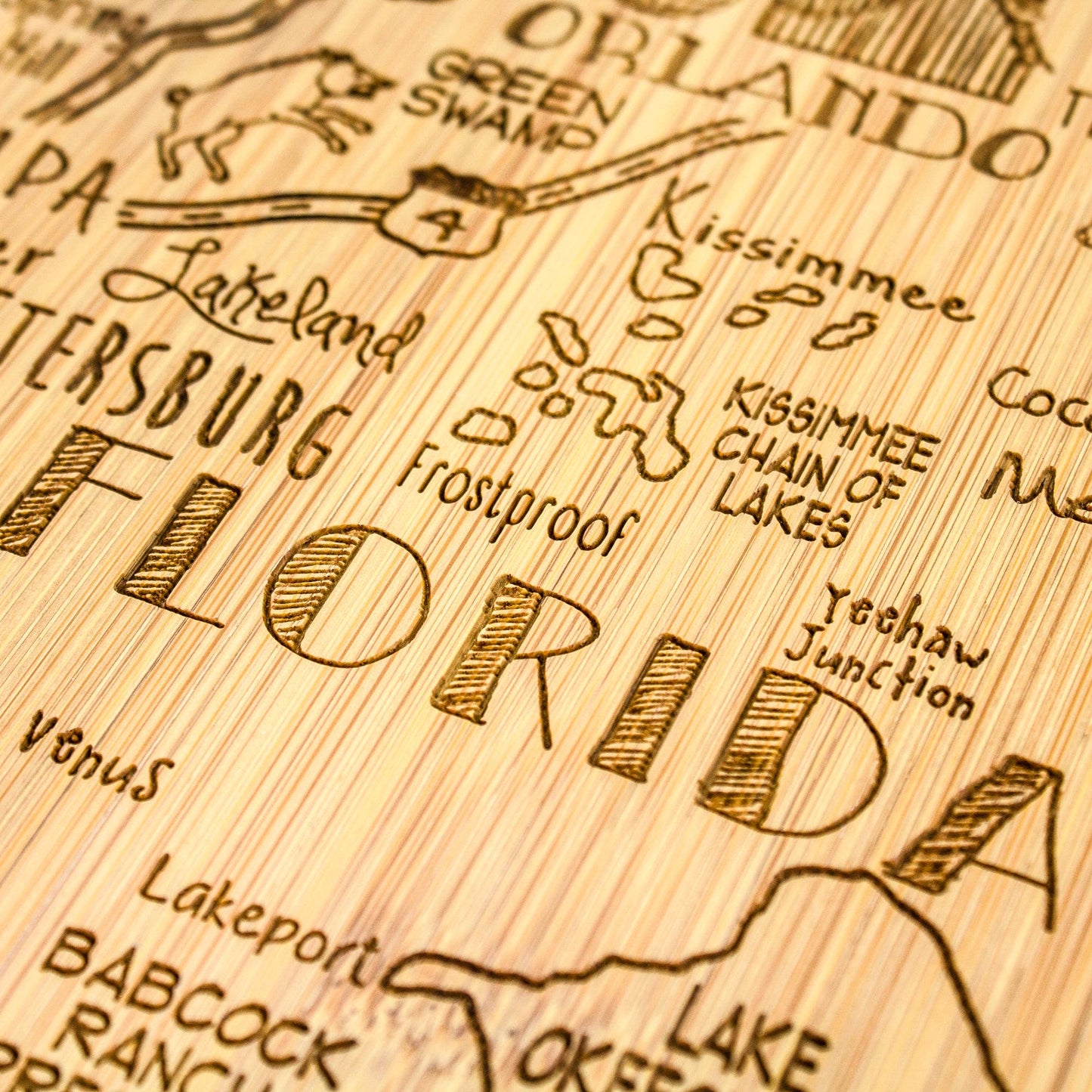 Destination Florida State-Shaped Serving & Cutting Board