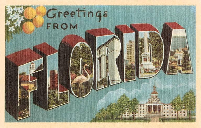Magnet FL-1206 Greetings from Florida