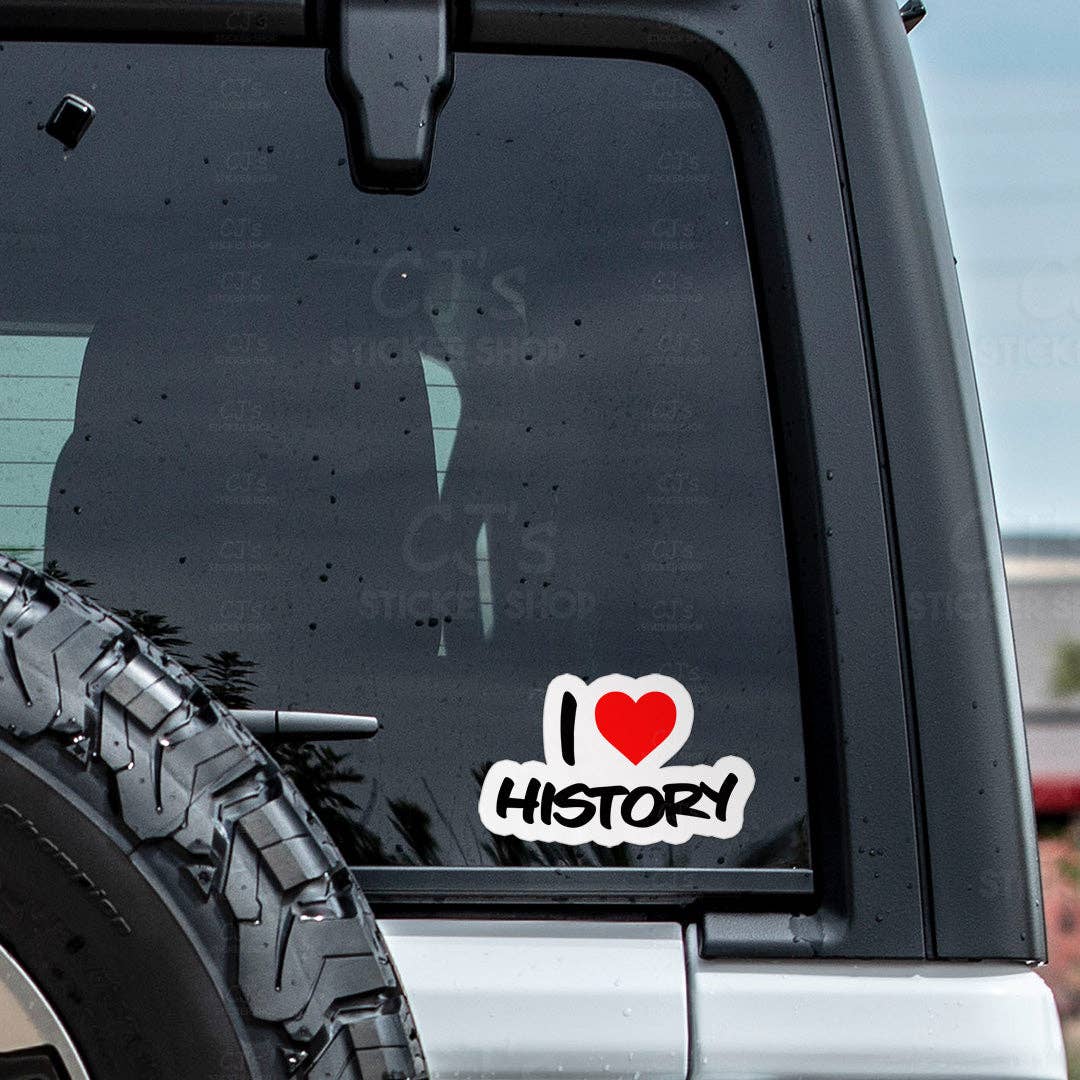 I Love History Sticker Vinyl Sticker
