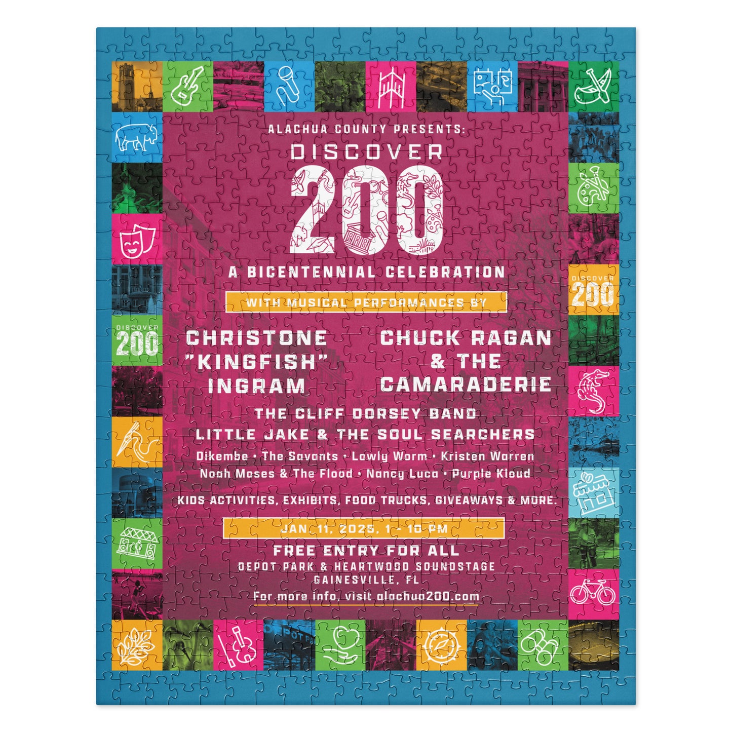 Discover 200 Alachua County Bicentennial Event Poster 520 Piece Jigsaw puzzle