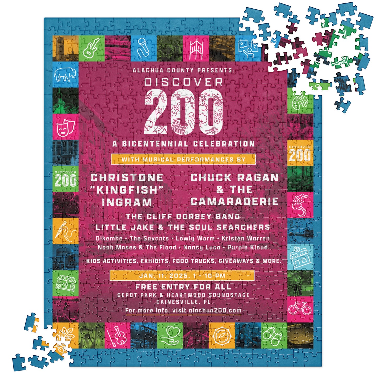 Discover 200 Alachua County Bicentennial Event Poster 520 Piece Jigsaw puzzle